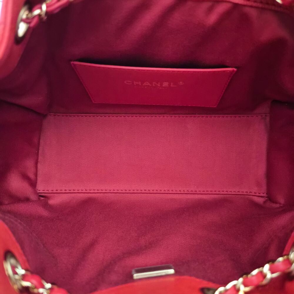 Chanel 25 Mini Red Caviar Shoulder Bag - Picture 8 of 9